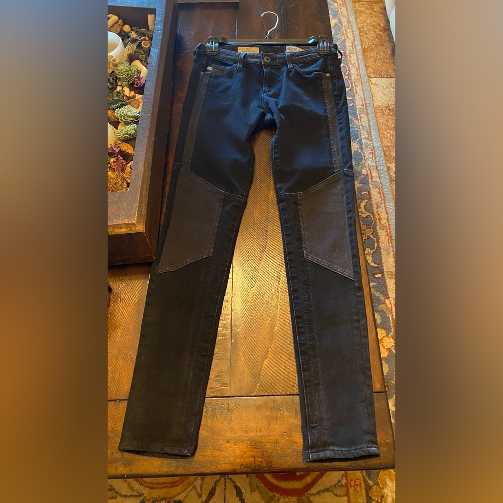 AG ADRIANO GOLDSCHMIED 25 Skinny Seamed Legging Ankle Motto Rocker “KIT” Black